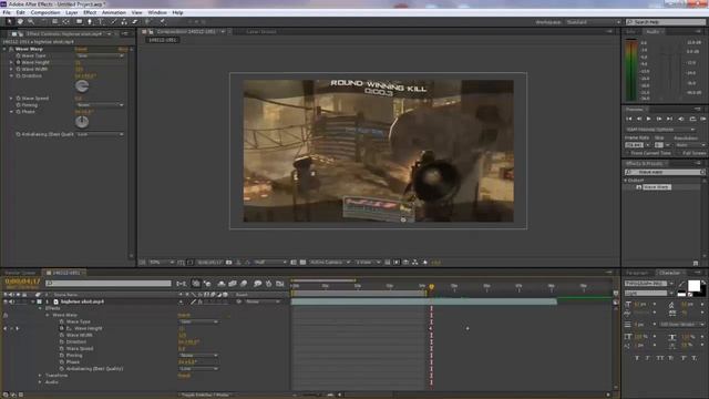 After Effects - Turbulent Displace / Wave Warp effect tutorial смотреть онлайн