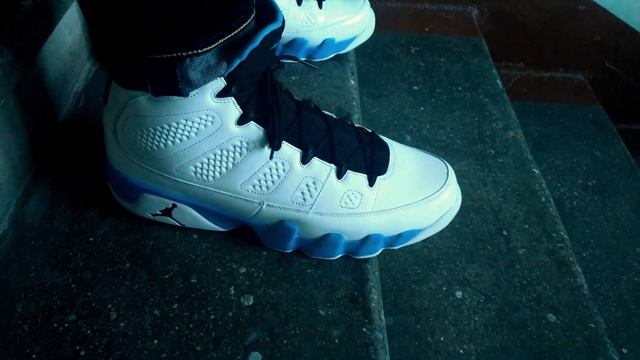 2010 Air Jordan IX (9) Retro ''Powder Blue / UNC'' White/Black-University Blue on feet wdywt womft смотреть онлайн