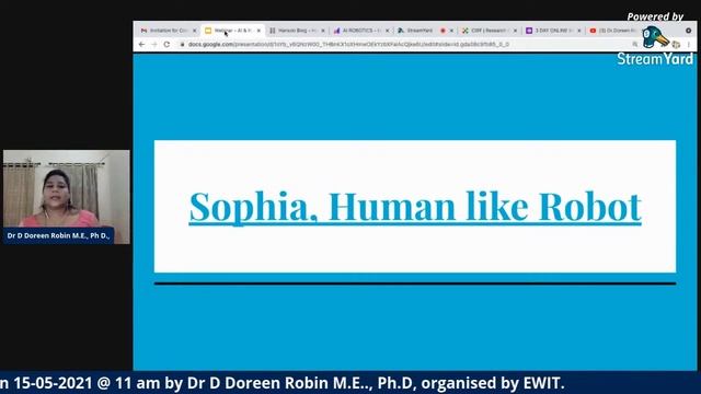 WEBINAR on INTEGRATED APPLICATIONS OF ARTIFICIAL INTELLIGENCE AND ROBOTICS by Dr D Doreen Robin смотреть онлайн
