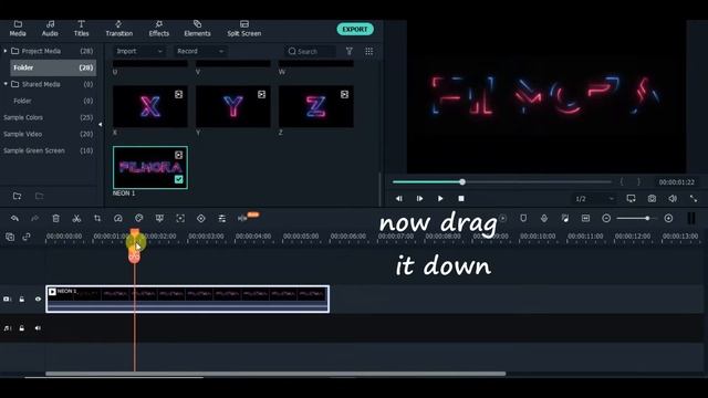 Light Ray Neon Text Animation in Filmora X смотреть онлайн