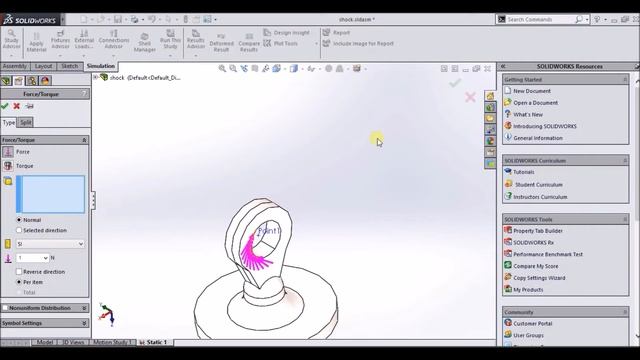 solidworks tutorial | Shock absorber simulation analysis смотреть онлайн