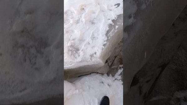 Хожу по льду, толщина льда. Река Иртыш-Омск