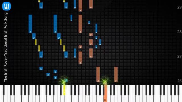 🎹The Irish Rover, Solo & Chord, Traditional Irish Folk Song, Synthesia Piano смотреть онлайн