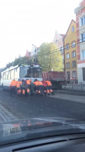 На Ленинском проспекте в Калининграде встали шесть троллейбусов смотреть онлайн