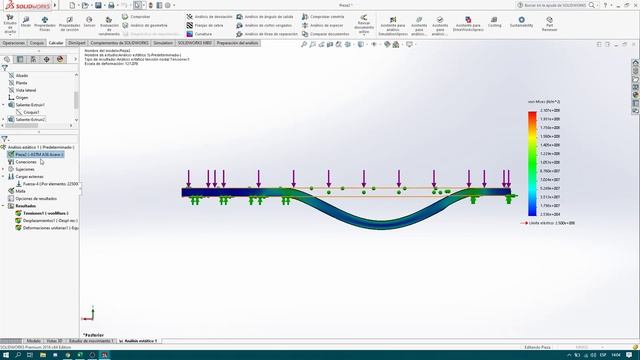 SOLIDWORKS - Cambiar dimensiones y material de pieza simulada смотреть онлайн