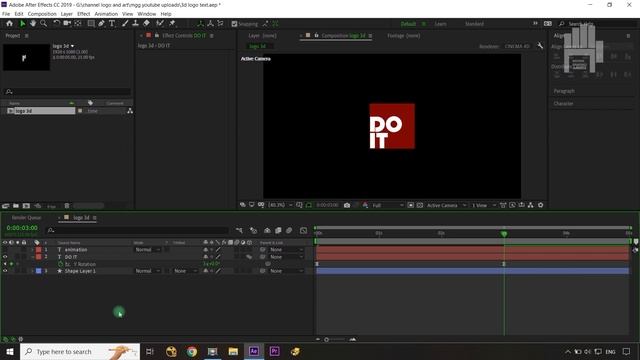 3D Logo Animation After Effects | 3D Text Animation After Effects | Tutorial смотреть онлайн