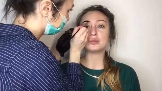 Брови нитью + окраска хной