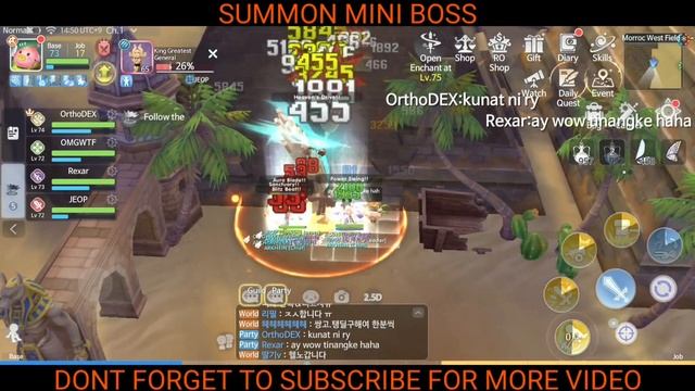 BLOODY BRANCH SUMMON MINI BOSS | RAGNAROK ORIGIN | KOREA SERVER