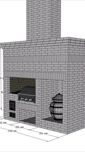 Барбекю комплекс в современной стиле #sketchup #bbq #grill #stove #тандыр смотреть онлайн