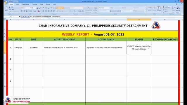 WEEKLY REPORT SAMPLE || How to create Weekly report || Workweek highlighted important events смотреть онлайн