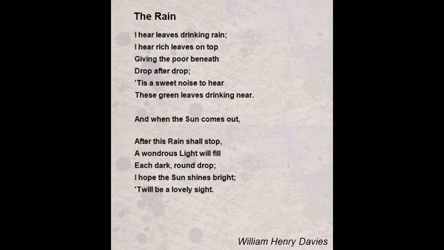 "The Rain" by William Henry Davies смотреть онлайн
