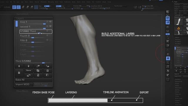 Animating using layers in Zbrush смотреть онлайн
