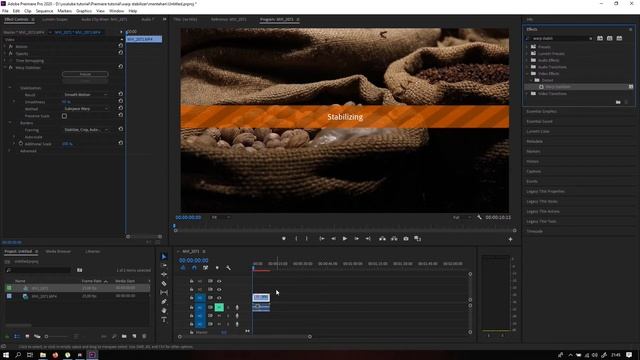 Adobe premiere pro - Cara mudah menggunakan warp Stabilizer untuk footagemu yang goyang смотреть онлайн