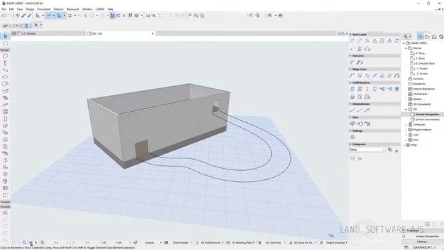Construction of Curved Ramp on Building | LAND4 for ARCHICAD® смотреть онлайн