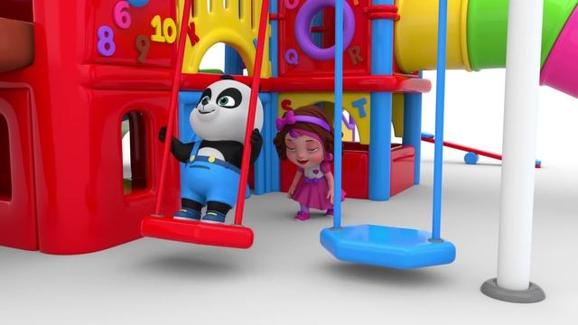 Pinky and Panda Fun Outdoor Playground for Kids | Entertainment for Children Play Center смотреть онлайн