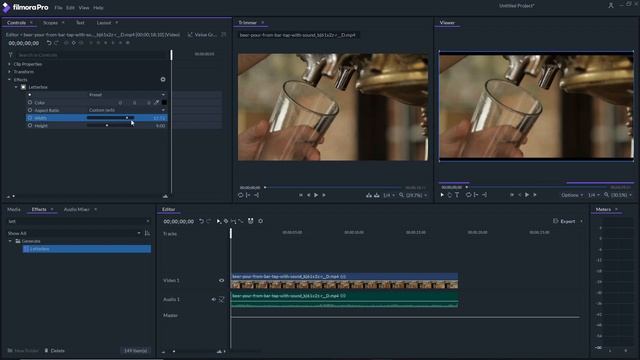 Filmora Pro Tutorial How to fade in cinematic black bars смотреть онлайн
