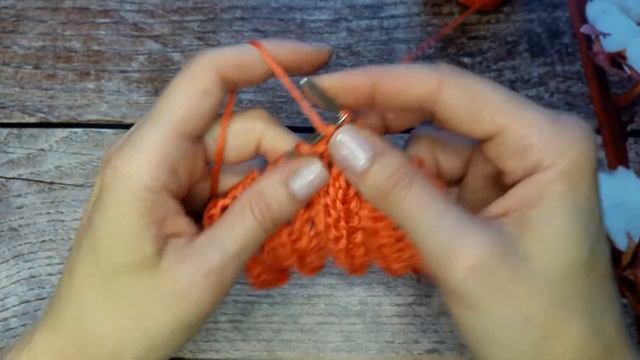 Ажурная резинка спицами. Описание узора смотреть онлайн