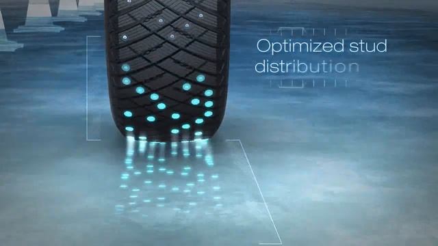 GOODYEAR UltraGrip Ice Arctic | Оптимизированный порядок расположения шипов смотреть онлайн