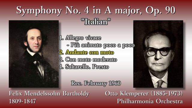 Mendelssohn: Symphony No. 4 `Italian`, Klemperer & The Phil (1960) メンデルスゾーン 交響曲第4番 イタリア смотреть онлайн