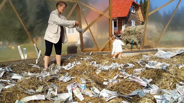 Куполная Теплица Процесс создания компостной грядки Запускаем почвенное пищеварение смотреть онлайн