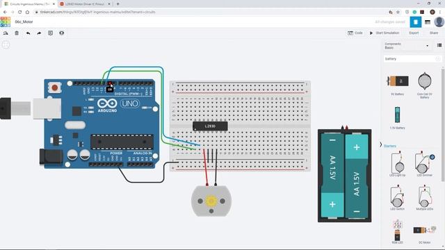 Tinkercad Arduino L293D 馬達設置 [06c] смотреть онлайн