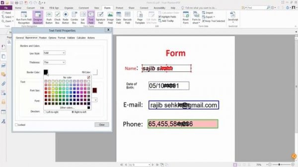 How to Edit Text in a Fillable PDF Form using Foxit PhantomPDF
