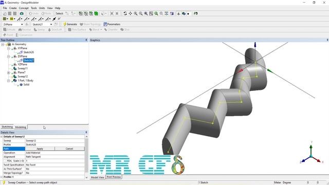 ANSYS Design Modeler Full Free Course, Session 3.7: Sweep смотреть онлайн