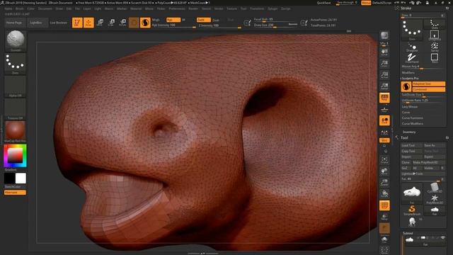 Using Sculptris Pro in ZBrush 2018 смотреть онлайн