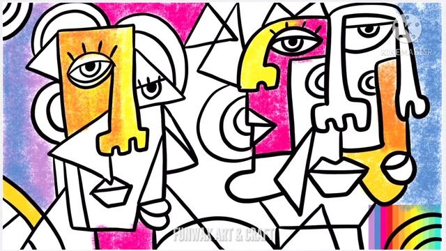 Draw Cubism Picasso Inspired Abstract Portrait | Cubism Art Lesson | How To Draw Cubism Faces