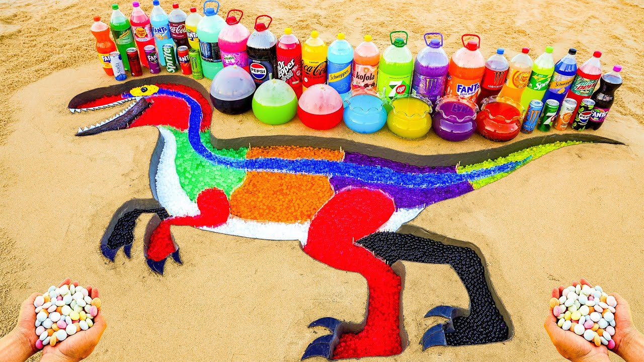 Как сделать Радужный Велоцираптор Синий с Orbeez, Pepsi, Coca Cola, Dr Pepper, Fanta, 7up против Men смотреть онлайн