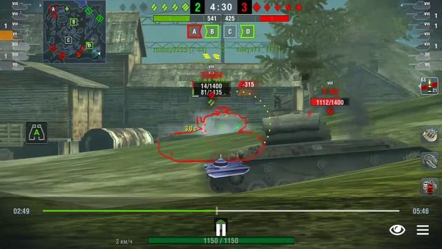World of tanks Blitz Т 43 мастер, 1 vs 4 такого треша я уже давно не видел смотреть онлайн