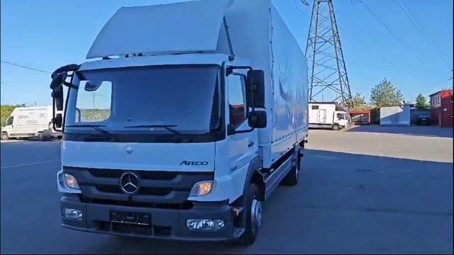 Mercedes Benz Atego 1222L, 2014 г в тент 7м, гидроборт, миниобзор смотреть онлайн