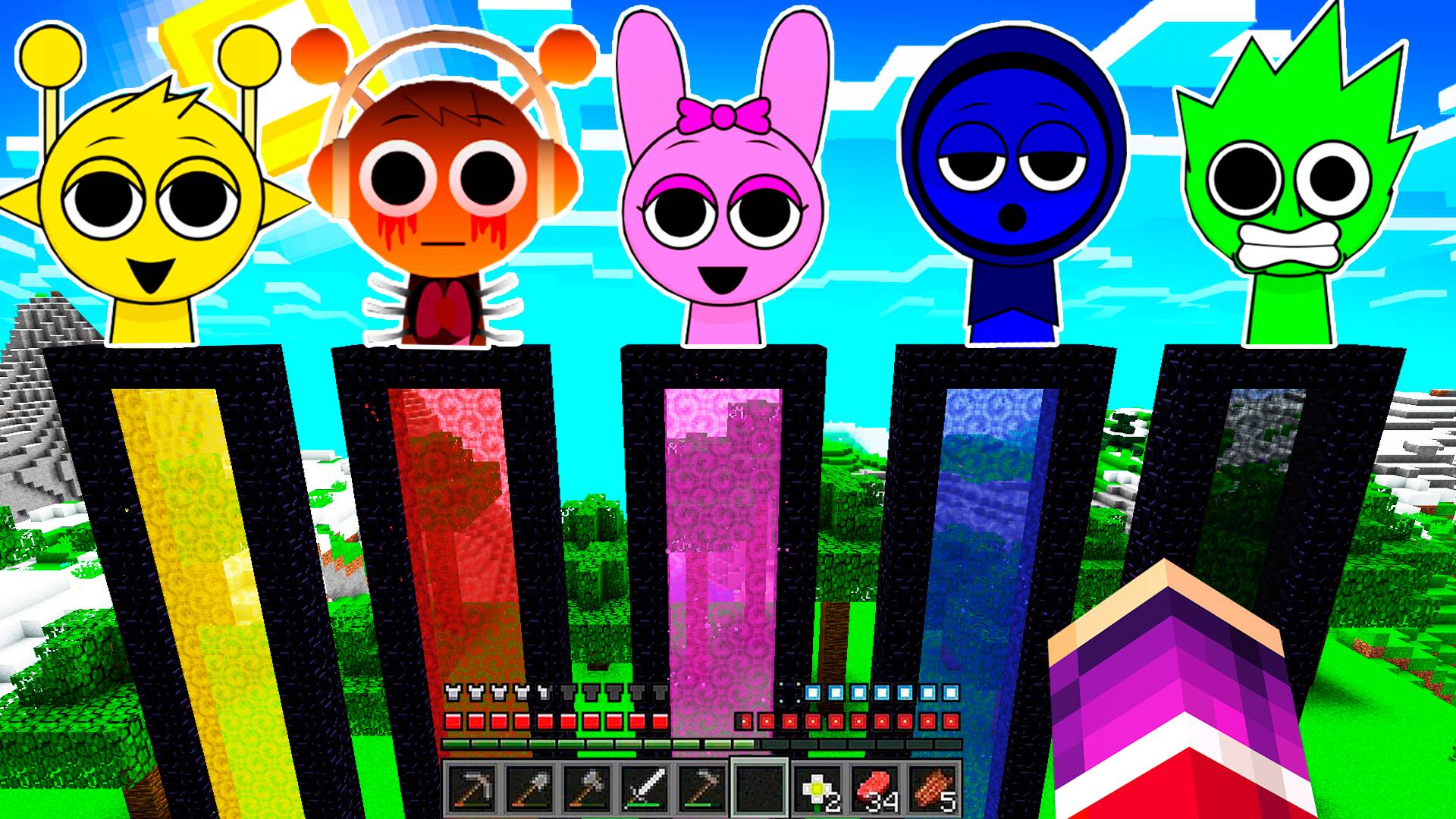 ВЫЖИВАНИЕ ВНУТРИ ВСЕХ ПОРТАЛОВ СПРУНКИ В МАЙНКРАФТ! ХОРРОР СПРАНКИ SPRUNKI INCREDIBOX MINECRAFT смотреть онлайн