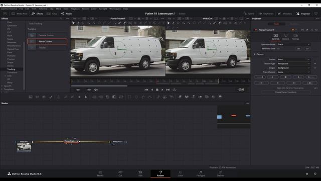 DaVinci Resolve FUSION /// Урок 4 // Часть 1 / Трекинг плоских поверхностей