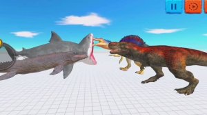 МЕГАЛОДОН И МОЗАЗАВР ПРОТИВ ТИРЕКСА И СПИНОЗАВРА 🔥😱 Animal Revolt Battle Simulator
