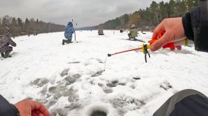 КИВОК ВЗДРОГНУЛ, ПОТЯНУЛ и ЕСТЬ! Рыбалка на ДУРЬЮ УДОЧКУ со льда в 2025