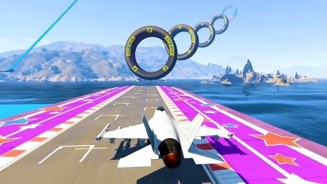 GTA V Mega Ramp On Super Cars, Bikes, Jets and Boats with Trevor and Friends Stunt Map Challenge смотреть онлайн