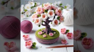 Красивое цветочное дерево, связанное крючком, бонсай | #crochet #bonsaitree #knitted