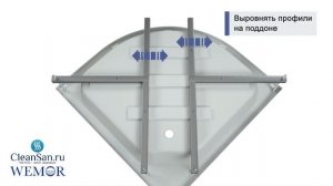 Инструкция по сборке акриловых поддонов WEMOR для полукруглых симметричных поддонов высотой 24