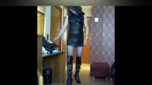 Crossdresser Maryann in Leather Mini Dress