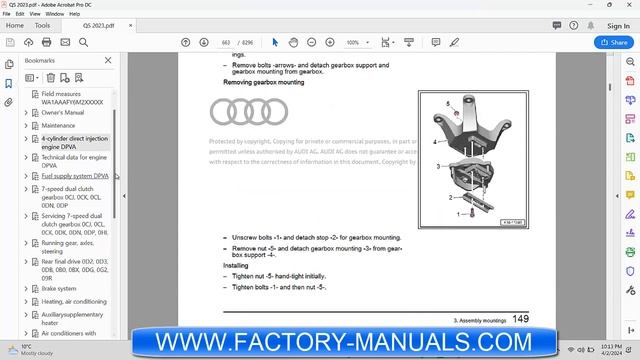 2023 Audi Q5 OEM factory repair manual смотреть онлайн