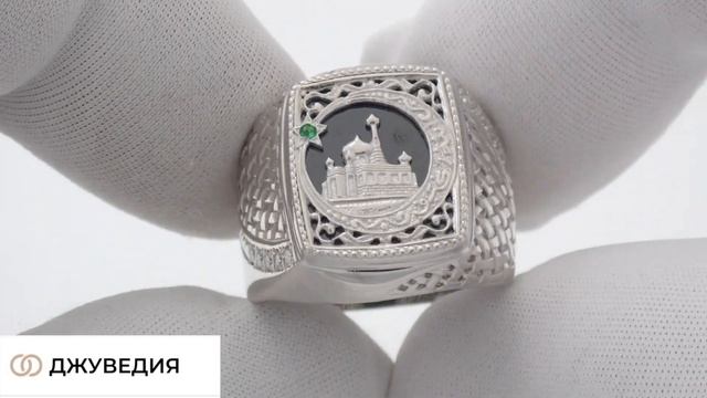 ДЖУВЕДИЯ Кольцо-печатка Мужская Мусульманская Артикул КМ-173_7 Серебро 925 смотреть онлайн