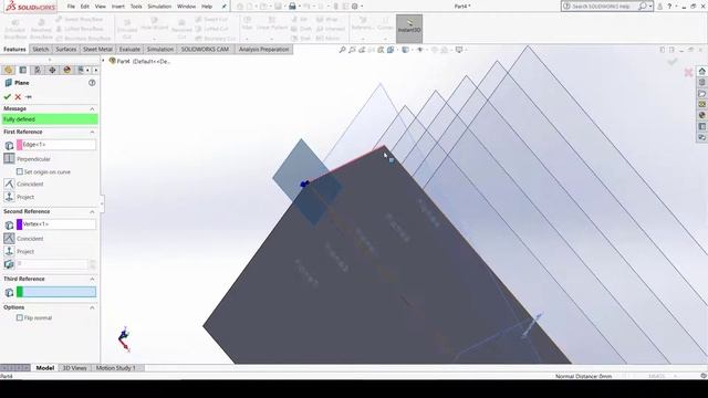 SOLID WORKS TUTORIALS - 12 - 3D Module - Planes & Axes смотреть онлайн