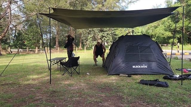Blackdog Hexagon Tarp & Blackdog Auto Tent 3-4 People