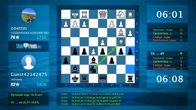 Chess Game Analysis: onettm - Guest42142475 : 0-1 (By ChessFriends.com) смотреть онлайн