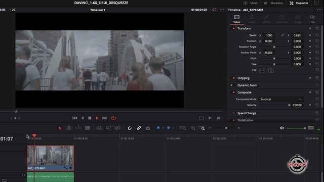 How To Desqueeze 1.6X Sirui Anamorphic Footage In DaVinci Resolve