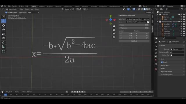 Blender Add-on for Generation of 3D Mathematical Equations смотреть онлайн