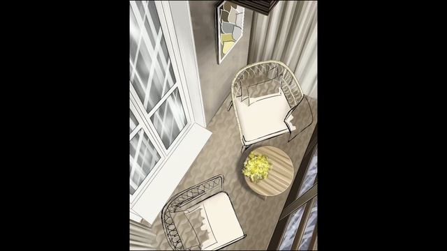 Скетч визуализация лоджии | Таймлапс