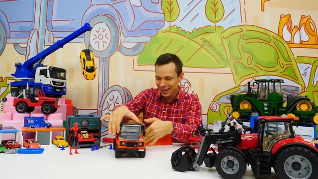 Человек Паук VS Трактор Венома в Мастерской Фёдора! Игры битвы онлайн. Машинки в видео для мальчиков смотреть онлайн