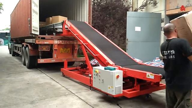 Carton Loading Conveyor for 20'ft container смотреть онлайн